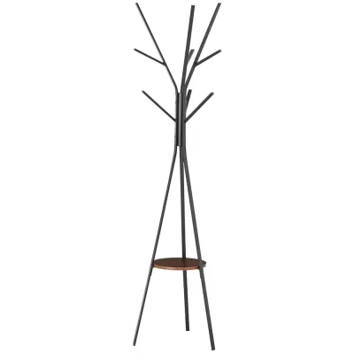 Klädhängare i Scandi Design 7 Klädkrokar Svart + Brun