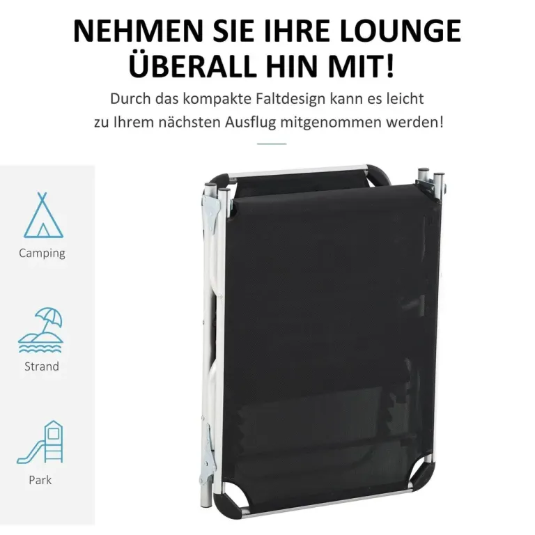 Solsäng i Aluminium Ergonomisk Solstol 170 x 60 x 76 cm