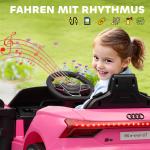 Elbil för Barn med Fjärrkontroll, Säkerhetsbälte, Musik, Strålkastare, upp till 5 km/h, 3-5 År, Rosa