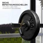 Viktplattstativ Viktstativ Svart av Stål för Gym och Hemmaträning med Hjul och 6 Stänger 50 mm Tallrikshållare Lastkapacitet upp till 200 kg