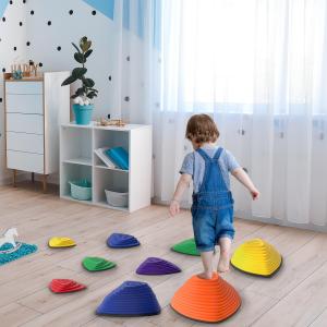 Set med 9 Stegstenar, Halkfri Design, Stapelbar för Inomhus och Utomhus, Färgglad