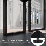Utemöbler Set 3 Delar Festset Sittgrupp med Bord och 2 Bänkar Svart Metall 110 X 55 X 70 Cm