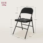 Fällstolar 2-pack och Portabla Kontorsstolar i Linneoptik för Väntrum och Kontor Ergonomisk och Stabil Svart Metall och Tyg för Hemmet