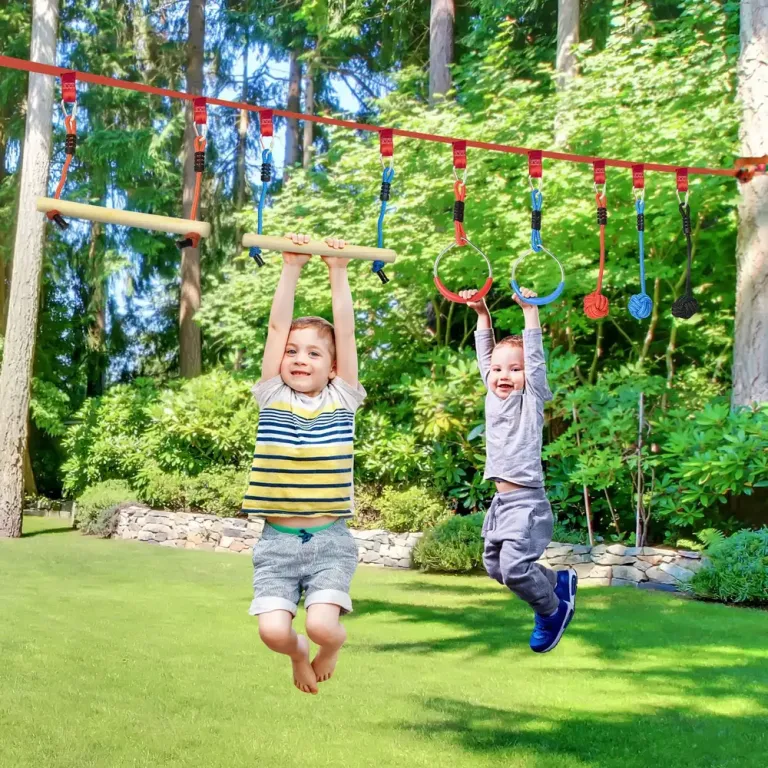 Ninja-Klättringsset med Slackline 30 Delar Rep 10 m