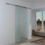 Skjutdörr Frostat Glas för Privatliv Modern Innerdörr Komplett med Upphängningssystem Härdat Glas 775/900/1025 X 2050 Mm