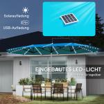 Dubbelparasoll med Solskydd i Aluminium och Polyester, UPF 50+ UV-beständig, Blå