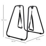 Dipstation Dipställ med Slingtrainer Robust Stålram för Styrketräning Hemmagym Svart 90 X 81 X 92,5 Cm