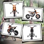 Elmotorcykel Barnmotorcykel Orange av Plast och Metall för Barn 3-6 År 12V Fordon med Musik och Träningshjul 30 kg