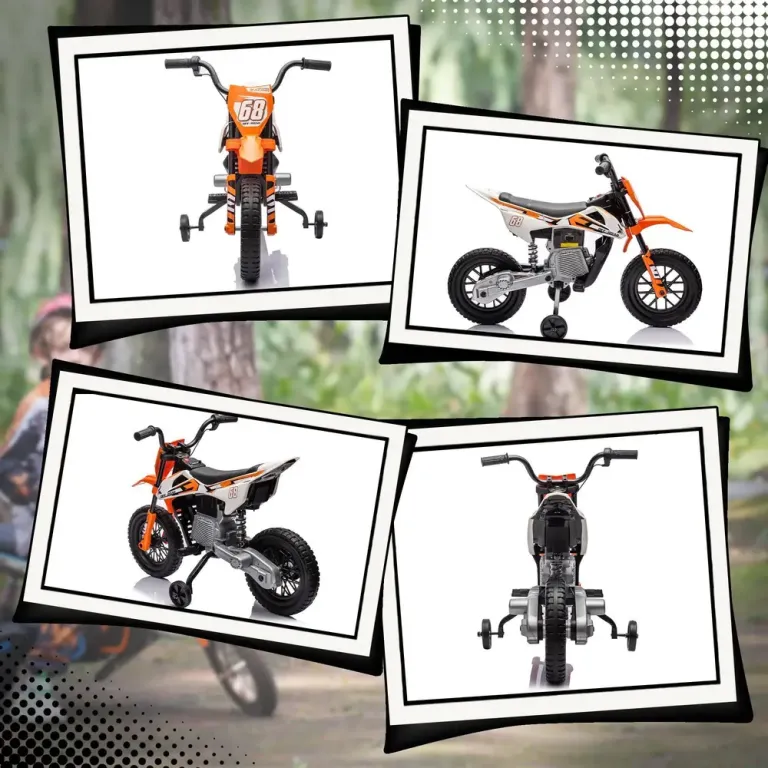 Elmotorcykel Barnmotorcykel Orange av Plast och Metall