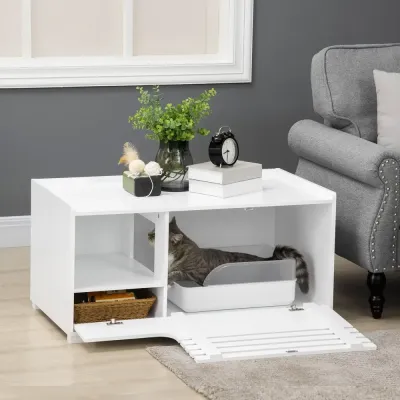 Kattlådeskåp i Trä Diskret Gömställe för Kattlåda Snyggt