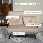 Bäddsoffa 2-Sits Soffa Ljusbrun av Sammetslook och Trä för Vardagsrum Sovfunktion med Justerbart Ryggstöd 102 x 73 x 81 cm