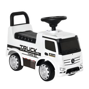 Åkbil, Licensierad av Mercedes, ANTOS Truck Style med Ljus, för Barn 12–36 Månader, Metall, PP-plast, Vit + Svart, 62,5 x 28,5 x 45 cm
