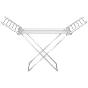 Torkställning Klädtork Elektrisk och Hopfällbar Silver av Aluminium för Inomhusbruk Uppvärmd Ställning med Värme 144 x 53 x 91 cm