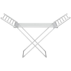 Torkställning Klädtork Elektrisk och Hopfällbar Silver av Aluminium för Inomhusbruk Uppvärmd Ställning med Värme 144 x 53 x 91 cm