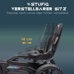 Gokart Trampbil med Handbroms Svart av Metall och Plast för Barn 3-8 År Justerbart Säte och Växel Framåt Bakåt Kettcar