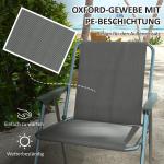 Trädgårdsstolar Campingstolar Grå av Oxford Tyg och Metall för Trädgård och Balkong Set om 4 Hopfällbara Stolar med Ryggstöd 53 x 54 x 76 cm