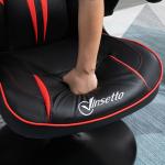 Ergonomisk Gamingstol i Konstläder, Bekväm Datorstol med Vippfunktion, Sportig Design för Spel och Arbete, Svart/Röd, 67 x 75 x 106-112 cm