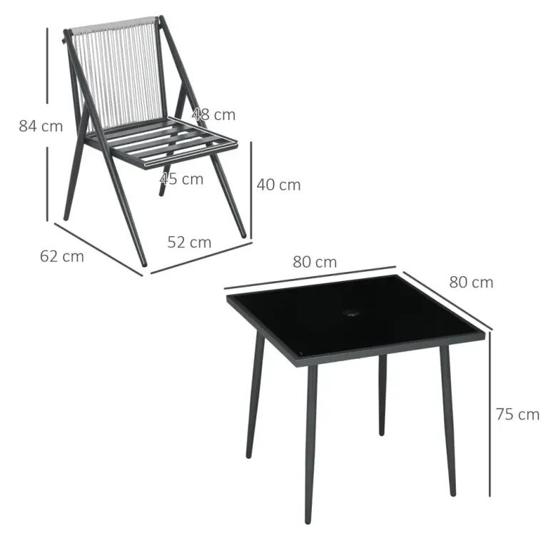 Trädgårdsmöbelset Sittgrupp Mörkgrå av Polyester och Metall