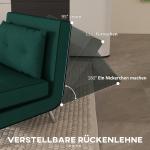 Sovstol Bäddfåtölj Mörkgrön av Tyg med Sammetslook och Metall för Gästrum Hopfällbar Stol med Sängfunktion och Kuddar 77 x 88 x 83 cm