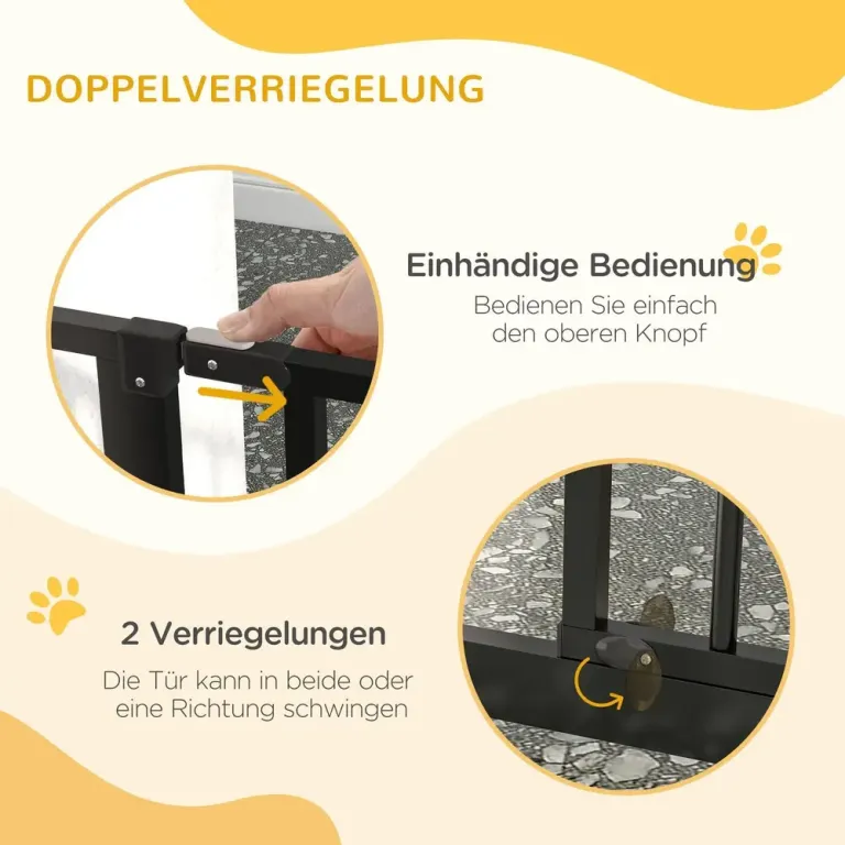 Hundgrind Svart av Stål och ABS 75-145 cm