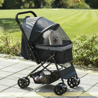 Hundvagn Husdjursvagn Hopfällbar Buggy 76,5 x 52 x 95 cm