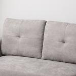 3-sits Bäddsoffa med Schäslong, Stoppad Soffa med Sängfunktion, Grå