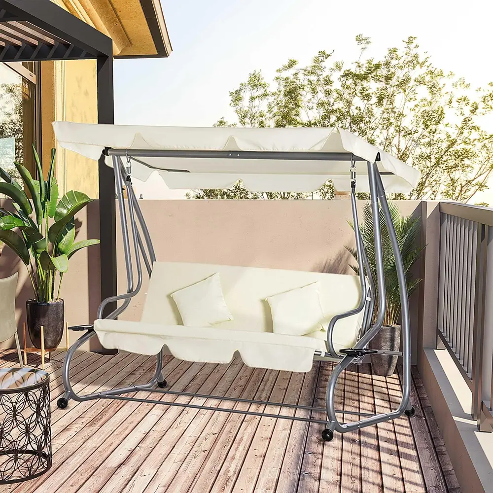 3-Sitsig Hammock med Soltak 200 x 120 x 164 Cm