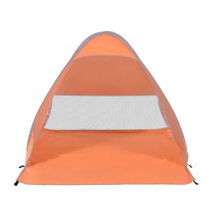 Strandtält Pop-Up Tält med Automatiskt UV-Skydd Orange av Polyester för Strand och Camping Tält med Stor Golvmatta och Bakruta