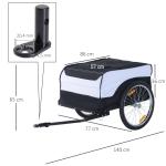 Handkärra Transportvagn Vit Svart Stål och Oxford Tyg Hopfällbar Max 40 Kg 140 X 77 X 65 Cm