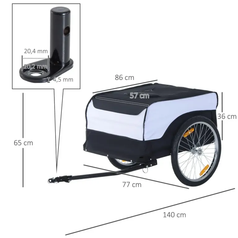 Hopfällbar Cykelkärra för Last Upp till 40 kg