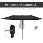 Parasoll Dubbelt Marknadsparaply Uteplatsparasoll med Handvev Oval 460 X 270 X 240 Cm Svart