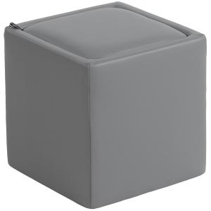 Förvaringspall Kvadratisk Grå Konstläder för Vardagsrum Sittpuff med Lock och Dold Förvaring Mjuk Fotpall och Extra Sittplats 40 x 40 x 40 cm