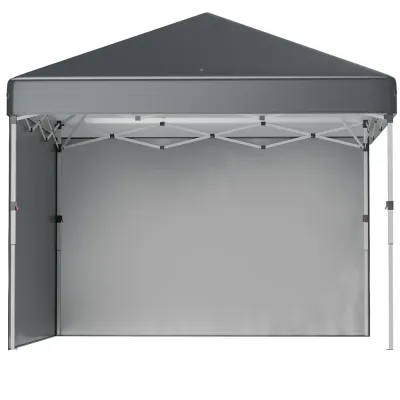 Hopfällbar Paviljong Campingtält Mörkgrå 2,97 x m
