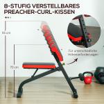 Viktbänk Träningsbänk Justerbar och Vikbar Svart av Stål och Konstläder för Fitness Mångsidig Bänk 120 kg 103 x 65 x 98 cm