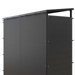 Vedställ Vedhylla Svart av Metall för Utomhus och Inomhus med Vattentätt Lock Lastkapacitet 2000 kg 185 x 62 x 184 cm