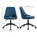 Ergonomisk Kontorsstol i Blått Tyg, Justerbar Snurrstol för Vardagsrum och Kontor, Bekväm Arbetsstol i Modern Design, Blå