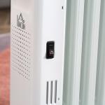 Portabelt Oljefyllt Element, Elektriskt Element med Hjul och Timer, Effektiv Värmekälla med 3 Lägen, Vit, 2720 W