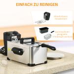 Fritös 3 Liter, 2000 W med Transparent Lock och Cool-Touch-handtag, Svart