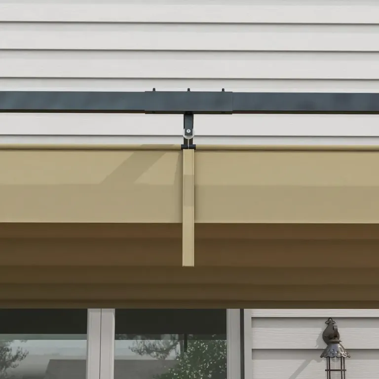 Pergola Trädgårdspaviljong med Tak Khaki av Stål 4 x 3 m
