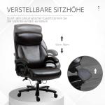 Ergonomisk Gamingstol XXL, Robust Chefsstol med Vippfunktion och Tjock Vaddering, Bekväm Arbetsstol för Tung Belastning, Svart, 180 kg