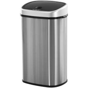 Sopkärl 58 L Automatisk Soptunna med IR-Sensor Rostfritt Stål Hygienisk Silver 40,9 X 28,9 X 68 Cm