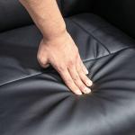 Relaxstol TV-Stol Svart av Konstläder och Metall för Vardagsrum och Sovrum Snurrbar Klädd Stol med Pall och Liggfunktion