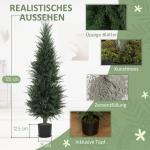 Konstgjord Cypress med 638 Plastblad i Kruka, UV-beständig, Grön