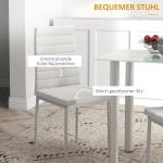 5-delat Matsalsset med 4 Stolar, Modern Design, Glasbord, Vit