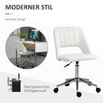 Kompakt Snurrstol i Beige Tyg, Höj- och Sänkbar Skrivbordsstol för Hemmakontor, Modern Design Utan Armstöd, Beige