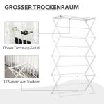 Torkställning Tornmodell 8 Nivåer, Rymlig Torktumlare på Hjul, Flexibel Hängyta för Mycket Tvätt, Vit, 74 x 35 x 144 cm