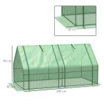Växthus Stabil Grön Stål för Balkong och Trädgård med Två Rullfönster och Gitterfolie för Odling av Tomater och Plantor i PE 180 x 90 x 90 cm