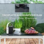 Trädgårdsmöbelset i Polyrattan Loungeset med 2-sits Soffa, Fåtölj och Glasbord för 4, Brun+Grå