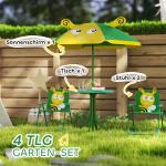 Trädgårdsmöbler för Barn med Stolar, Bord och Parasoll, Bee Design, Grön+Gul