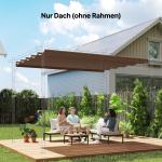 Reservtak till Pergola med Dräneringshål och Vattenavvisande Yta för Uteplats Hållbar och Lättmonterad Mörkbrun Polyester 4 x 3 m